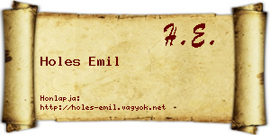 Holes Emil névjegykártya